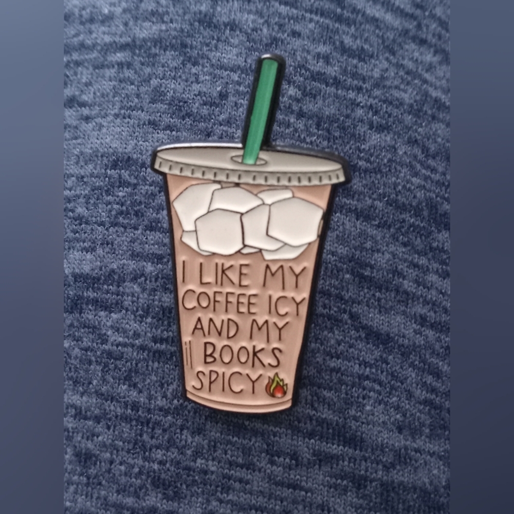 Coffee and Books Enamel Pin - Picture 3 of 3